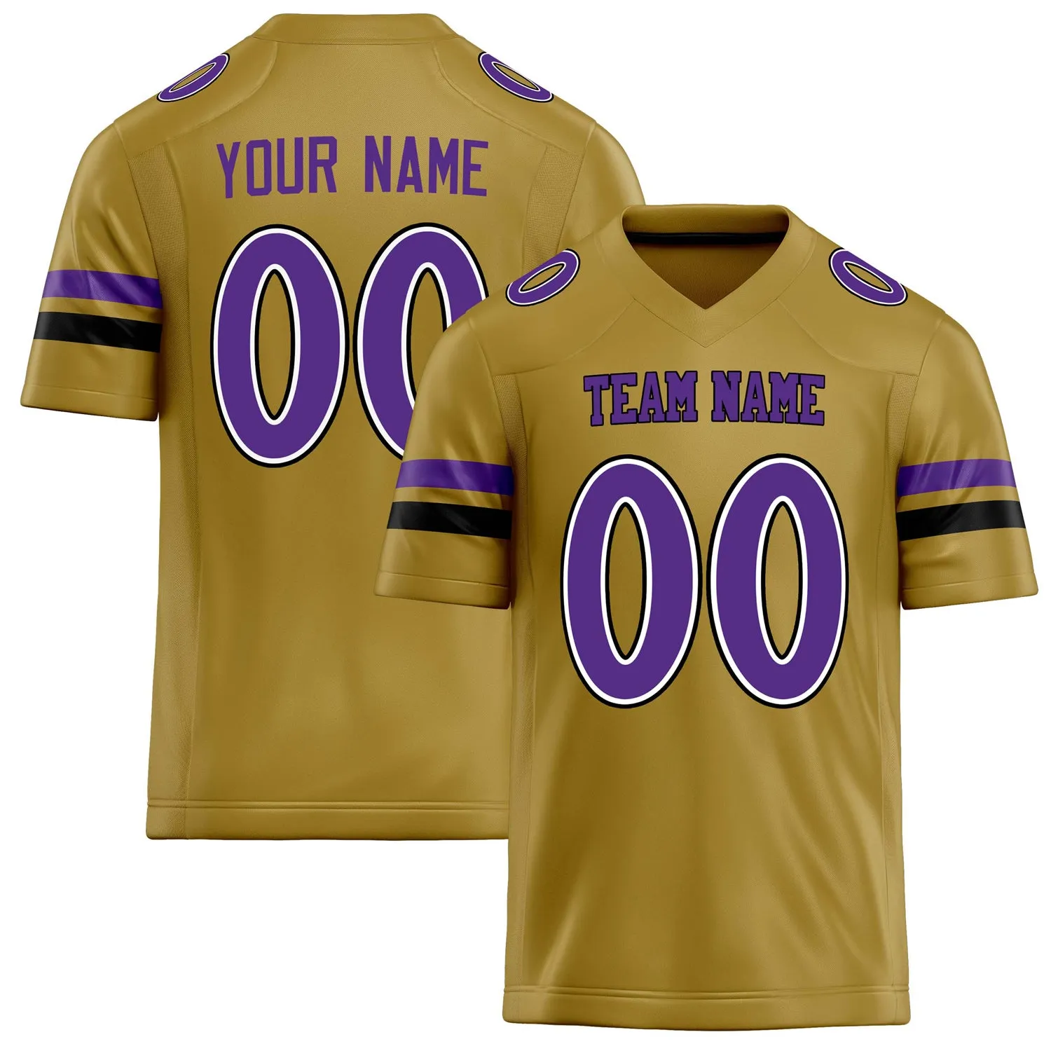 Custom Old Gold Purple Solid Colour Football Jersey sold by Tailorly