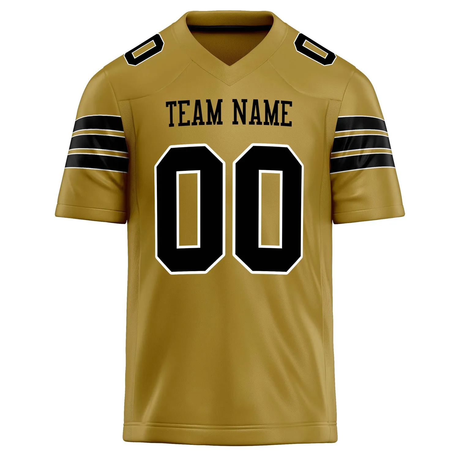 Custom Old Gold Black Solid Colour Football Jersey sold by Tailorly product image thumbnail 2