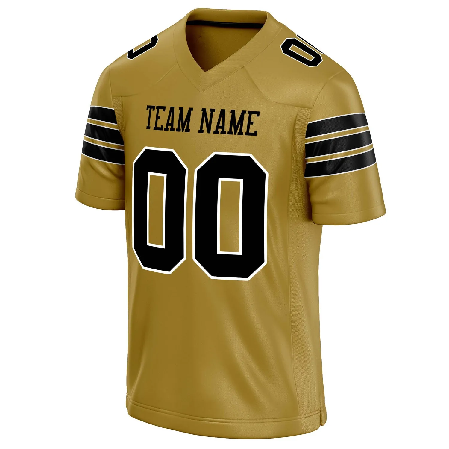 Custom Old Gold Black Solid Colour Football Jersey sold by Tailorly product image thumbnail 3