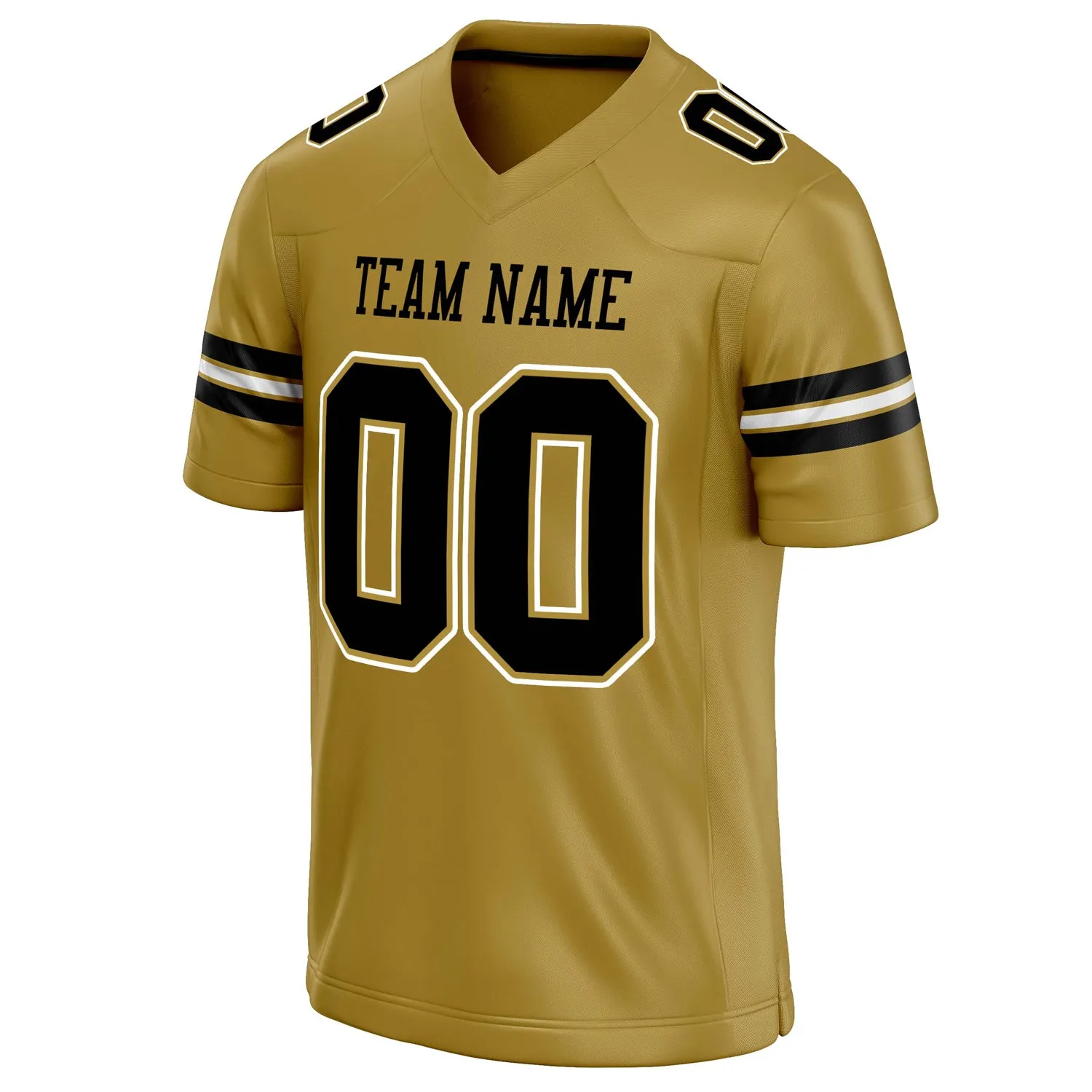 Custom Old Gold Black Solid Colour Football Jersey sold by Tailorly product image thumbnail 3