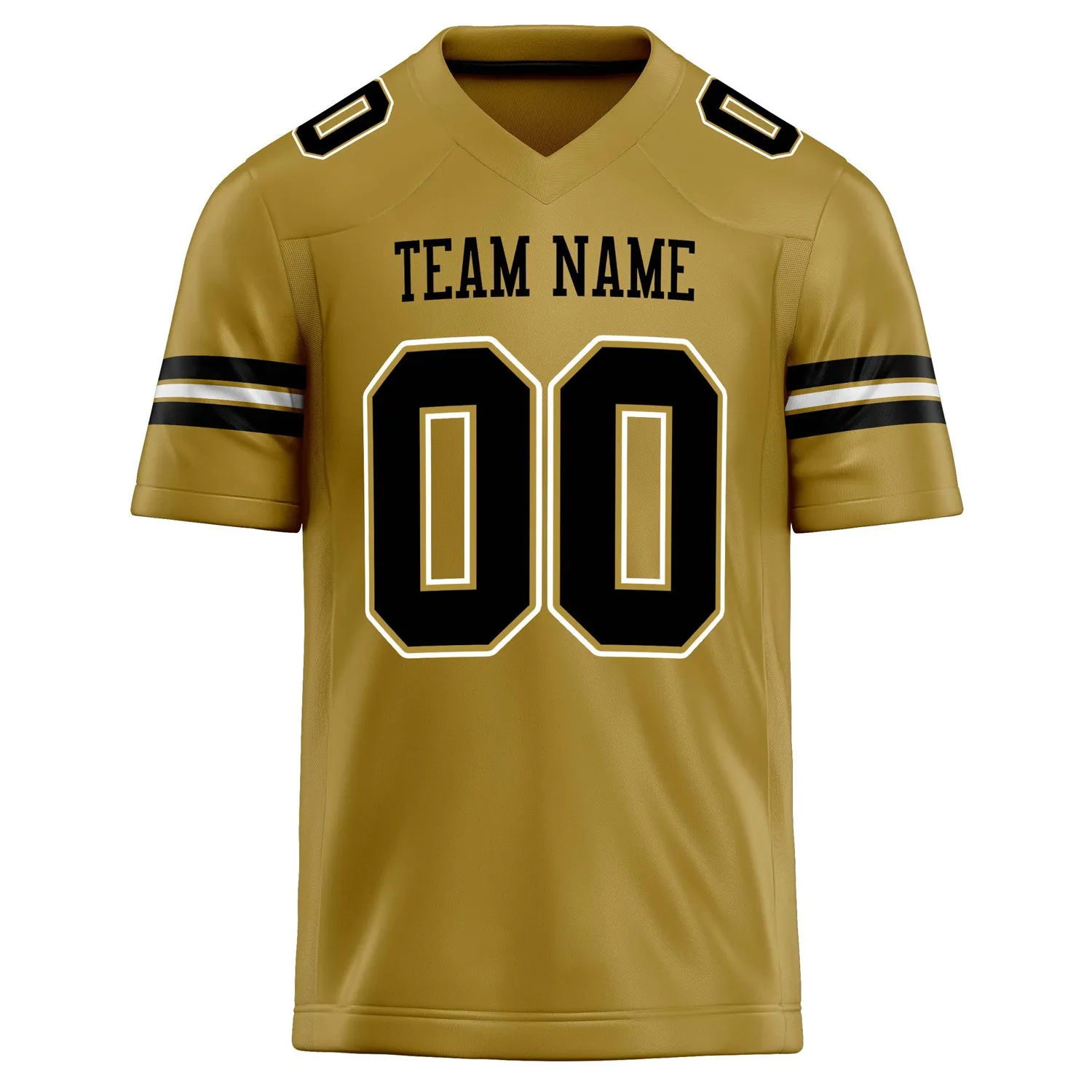 Custom Old Gold Black Solid Colour Football Jersey sold by Tailorly product image thumbnail 2