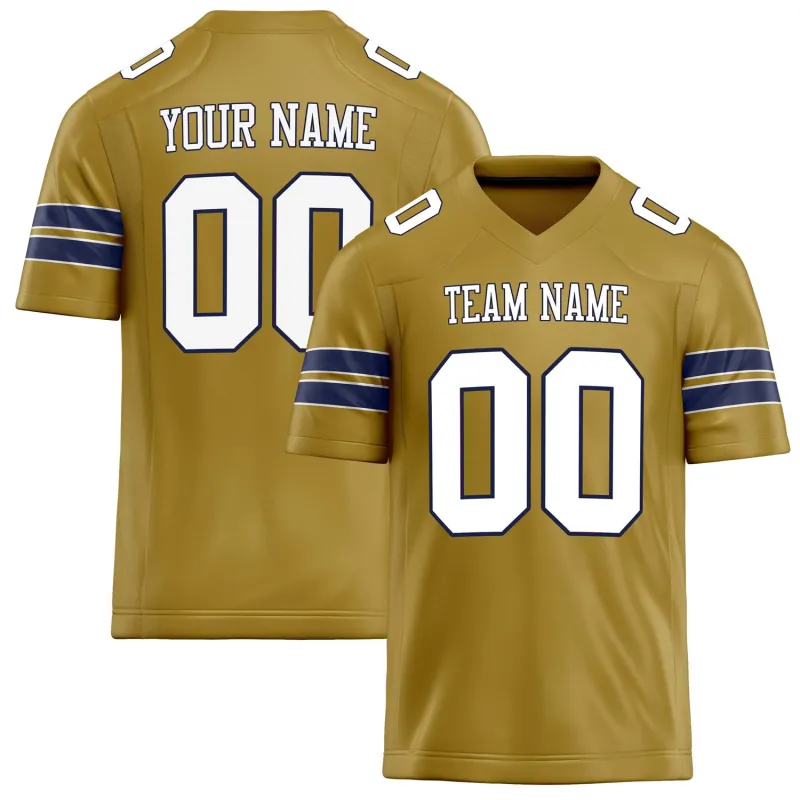 Custom Old Gold White Solid Colour Football Jersey sold by Tailorly