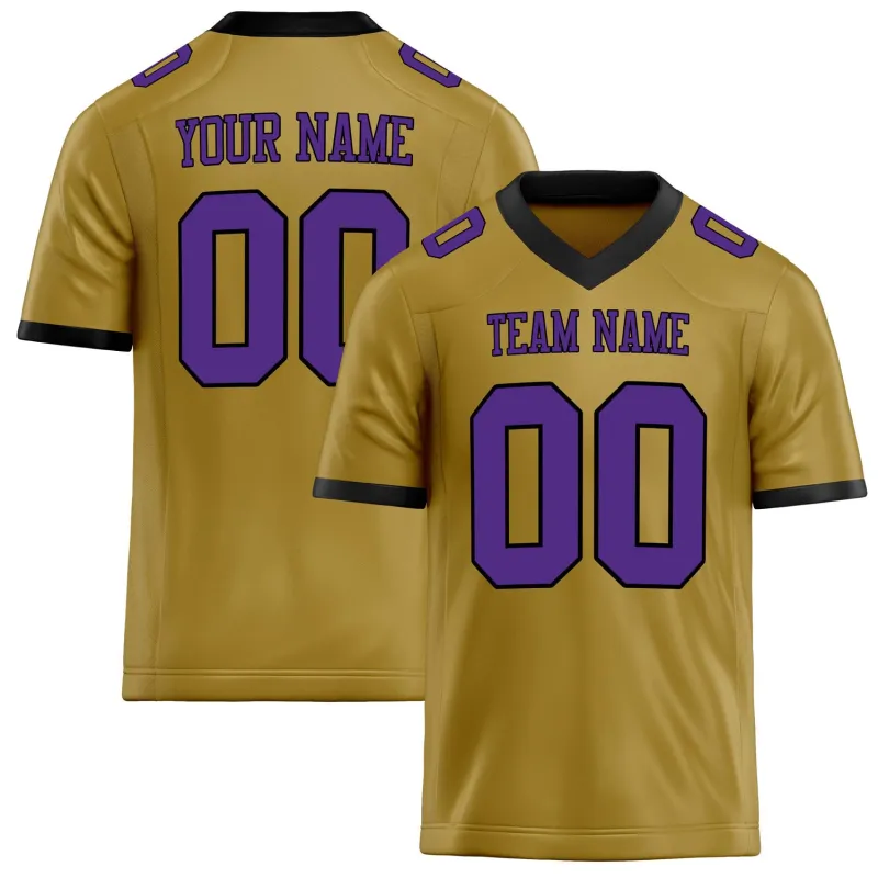 Custom Old Gold Purple Solid Colour Football Jersey sold by Tailorly