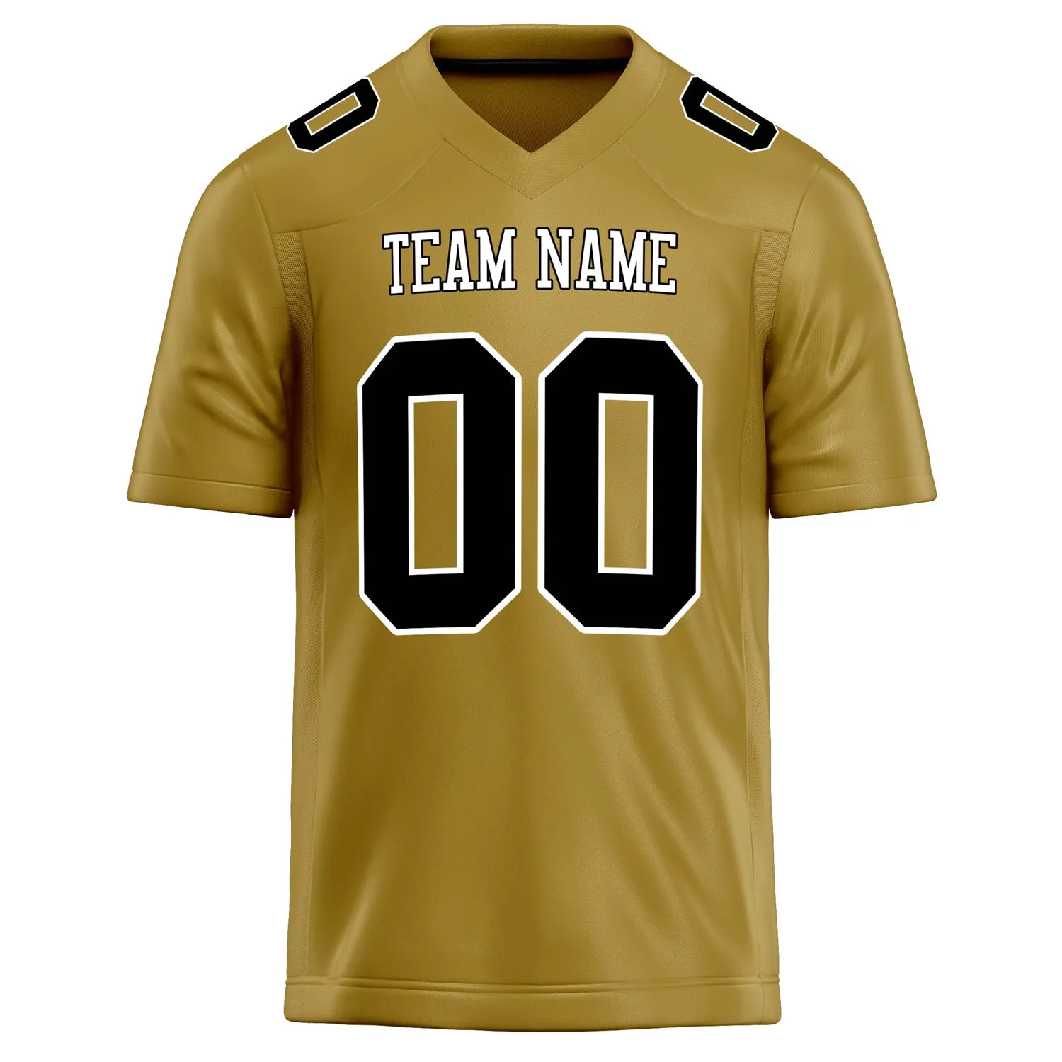 Custom Old Gold Black Solid Colour Football Jersey sold by Tailorly product image thumbnail 2