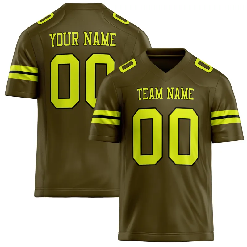 Custom Olive neon yellow Solid Colour Football Jersey sold by Tailorly