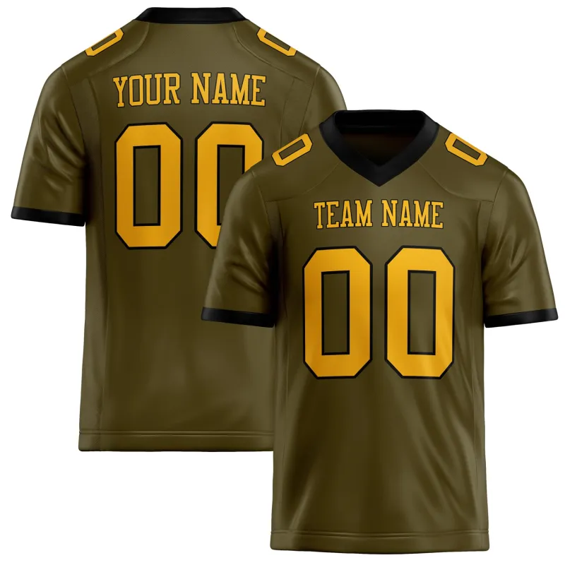 Custom Olive gold Solid Colour Football Jersey sold by Tailorly