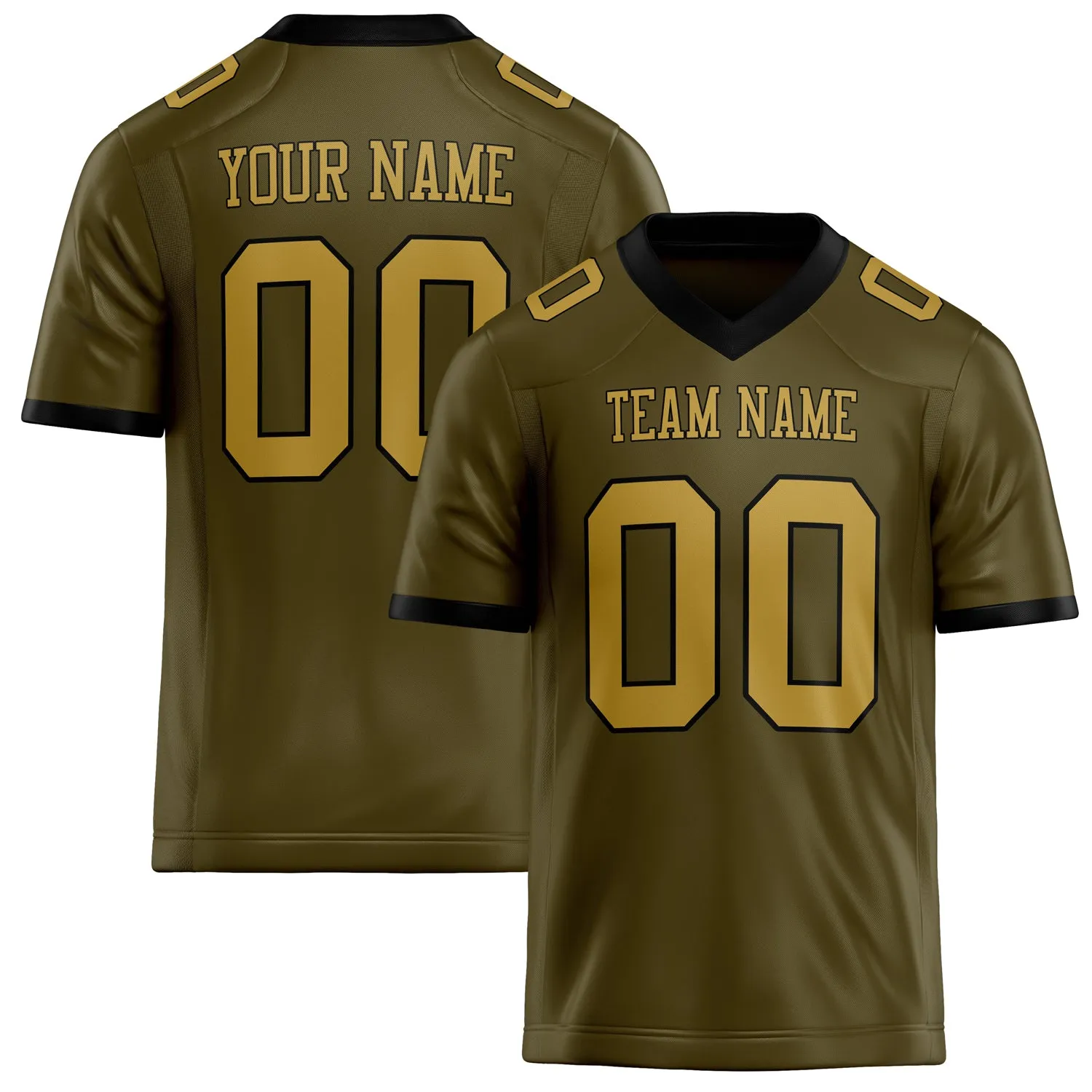 Custom Olive old gold Solid Colour Football Jersey sold by Tailorly