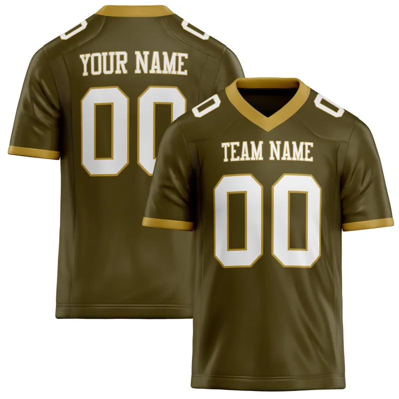 Custom Olive White Solid Colour Football Jersey sold by Tailorly