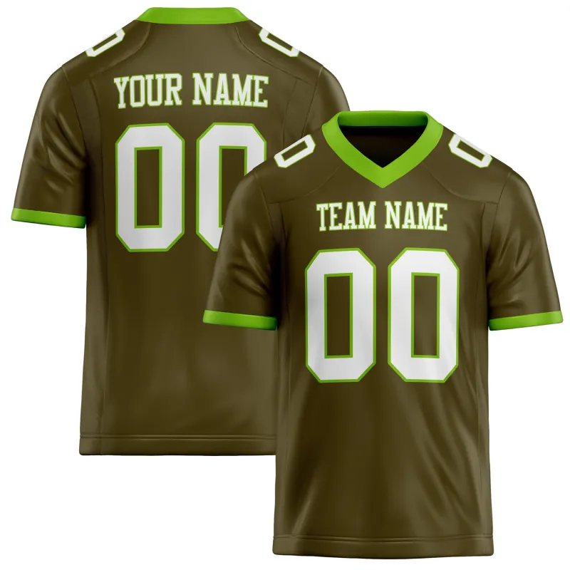 Custom Olive White Solid Colour Football Jersey sold by Tailorly