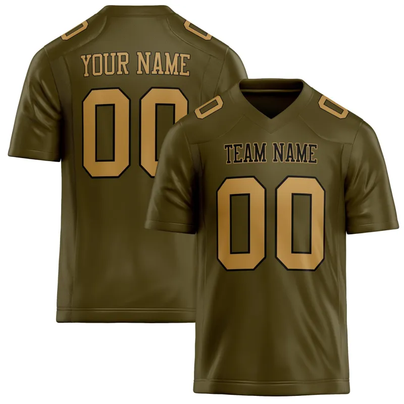 Custom Olive old gold Solid Colour Football Jersey sold by Tailorly