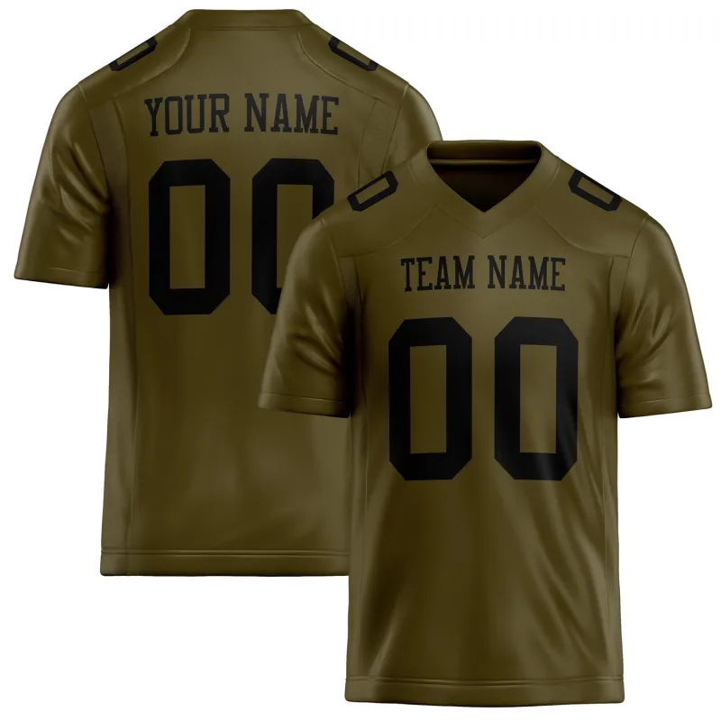 Custom Olive Black Solid Colour Football Jersey sold by Tailorly