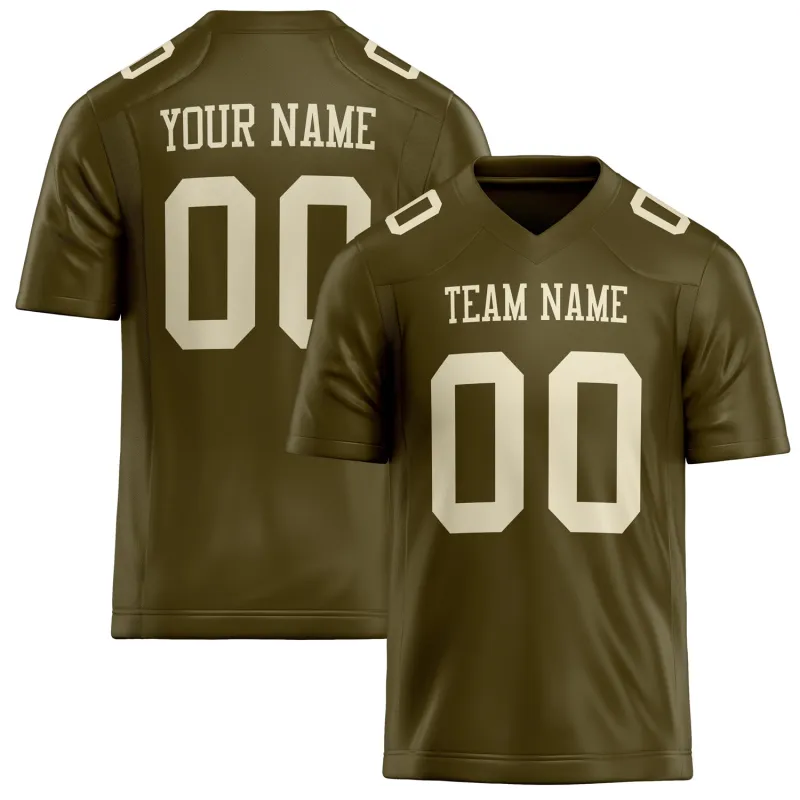 Custom Olive cream Solid Colour Football Jersey sold by Tailorly