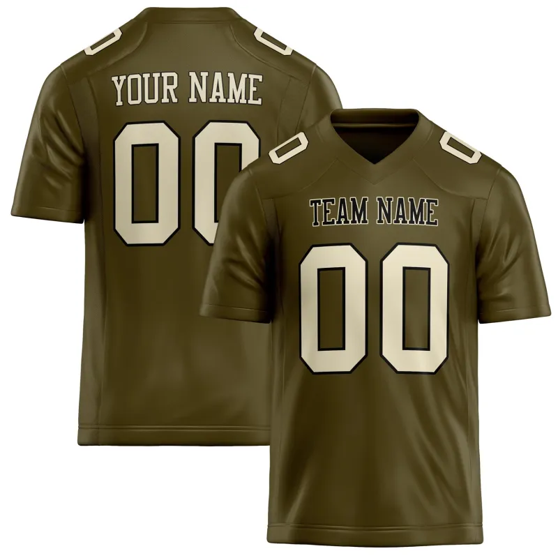Custom Olive cream Solid Colour Football Jersey sold by Tailorly