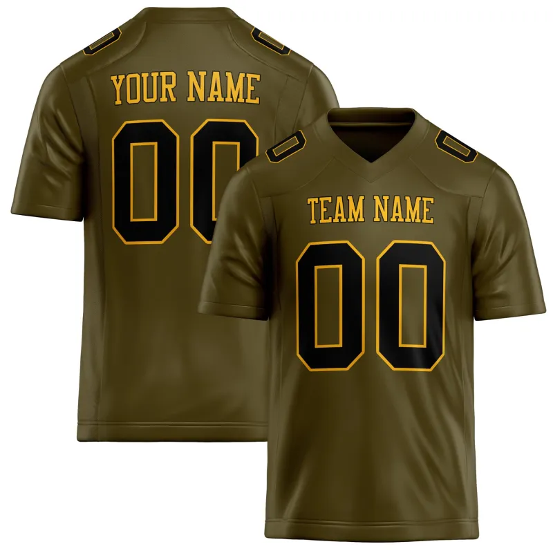 Custom Olive Black Solid Colour Football Jersey sold by Tailorly