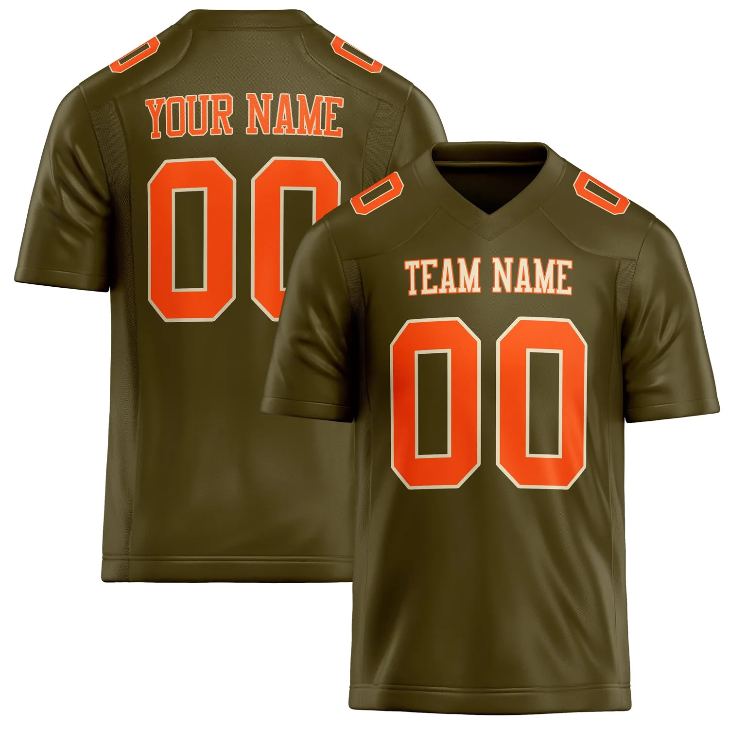 Custom Olive orange Solid Colour Football Jersey sold by Tailorly