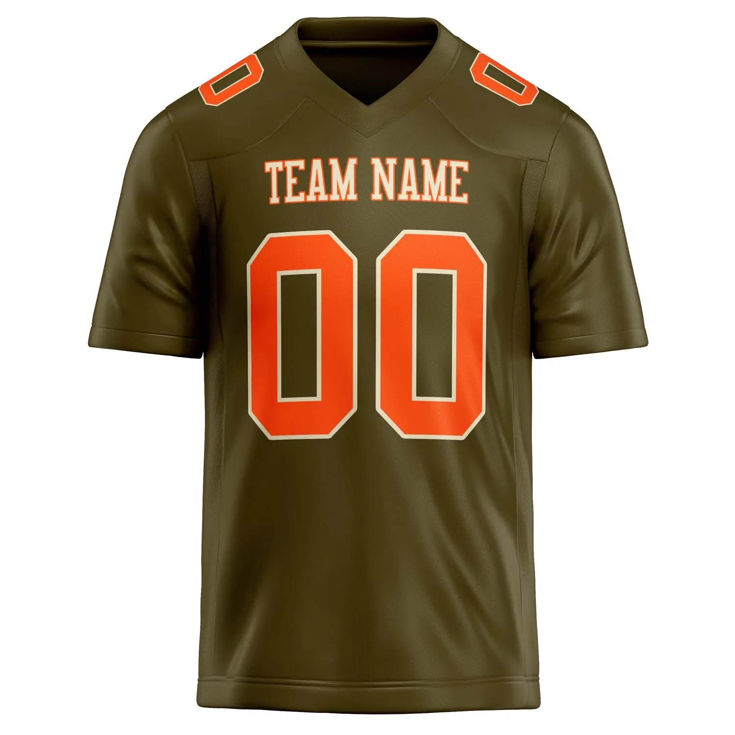 Custom Olive orange Solid Colour Football Jersey sold by Tailorly product image thumbnail 2