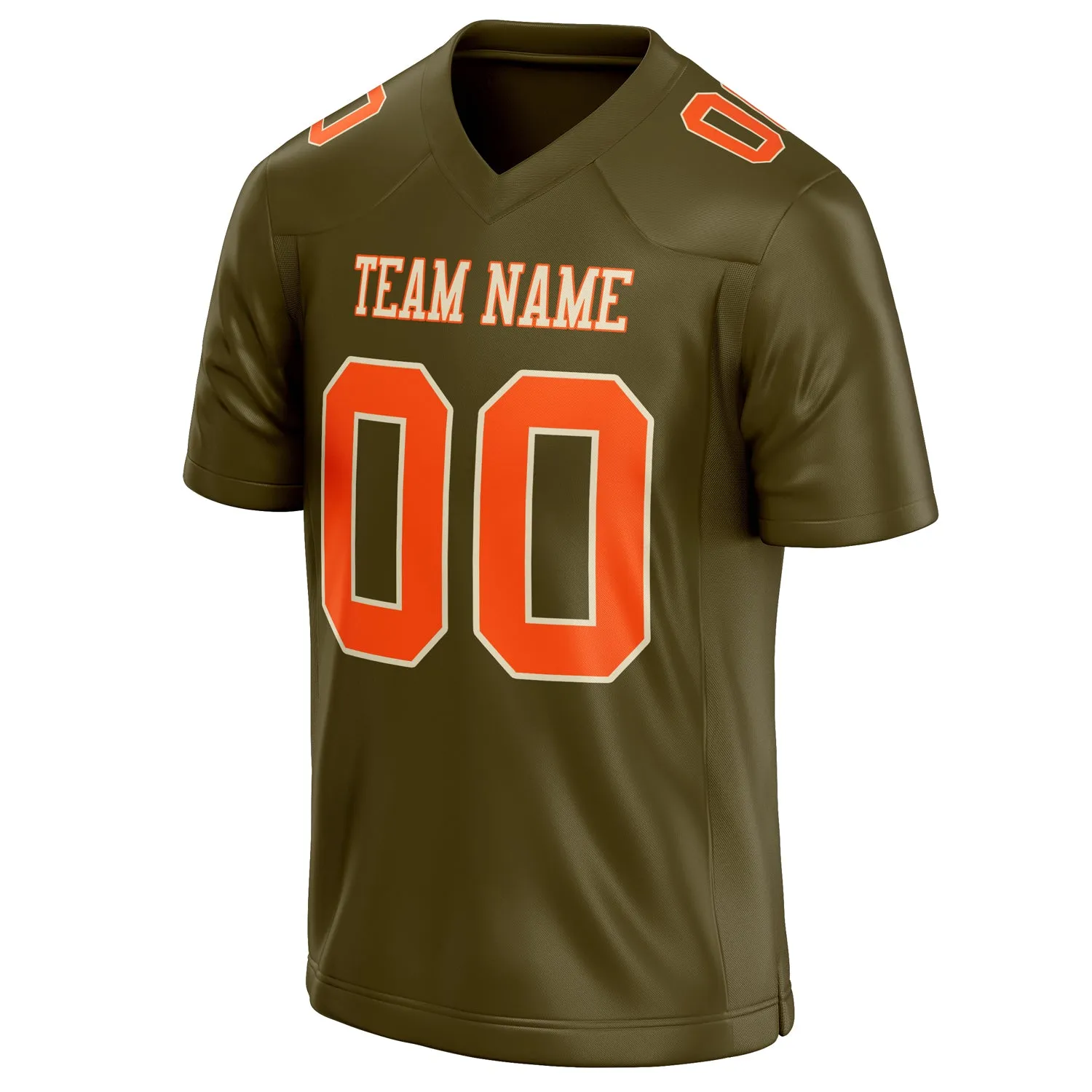 Custom Olive orange Solid Colour Football Jersey sold by Tailorly product image thumbnail 3