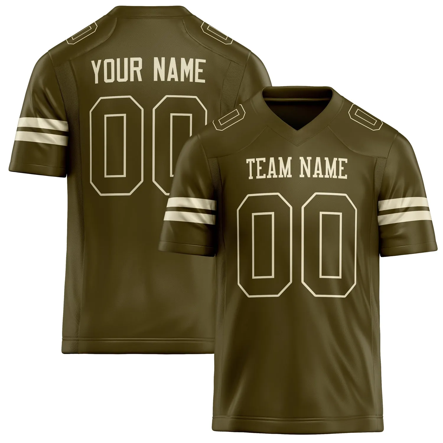 Custom Olive cream Solid Colour Football Jersey sold by Tailorly