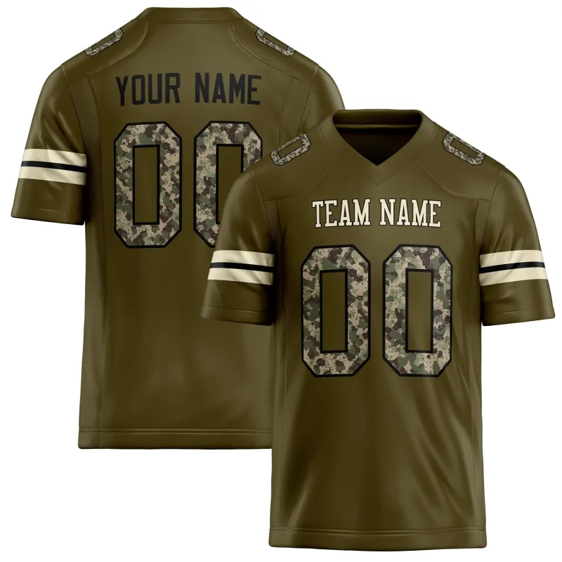 Custom Olive cream Solid Colour Football Jersey sold by Tailorly