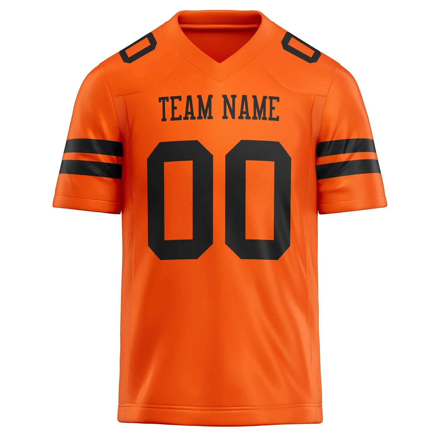 Custom Orange Black Solid Colour Football Jersey sold by Tailorly product image thumbnail 2