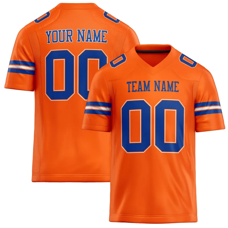 Custom Orange royal Solid Colour Football Jersey sold by Tailorly