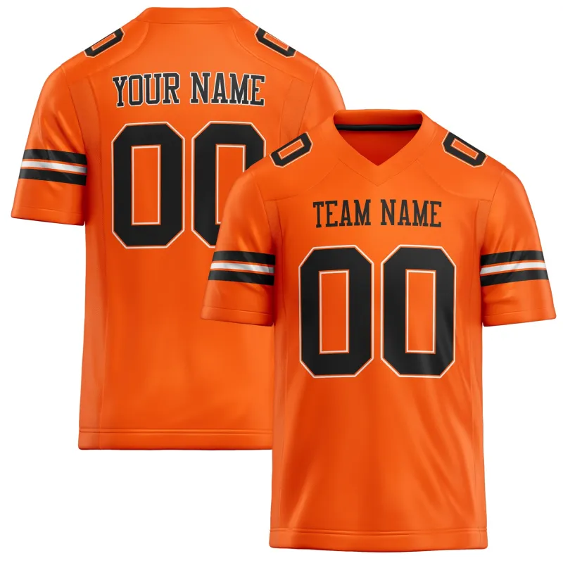 Custom Orange Black Solid Colour Football Jersey sold by Tailorly