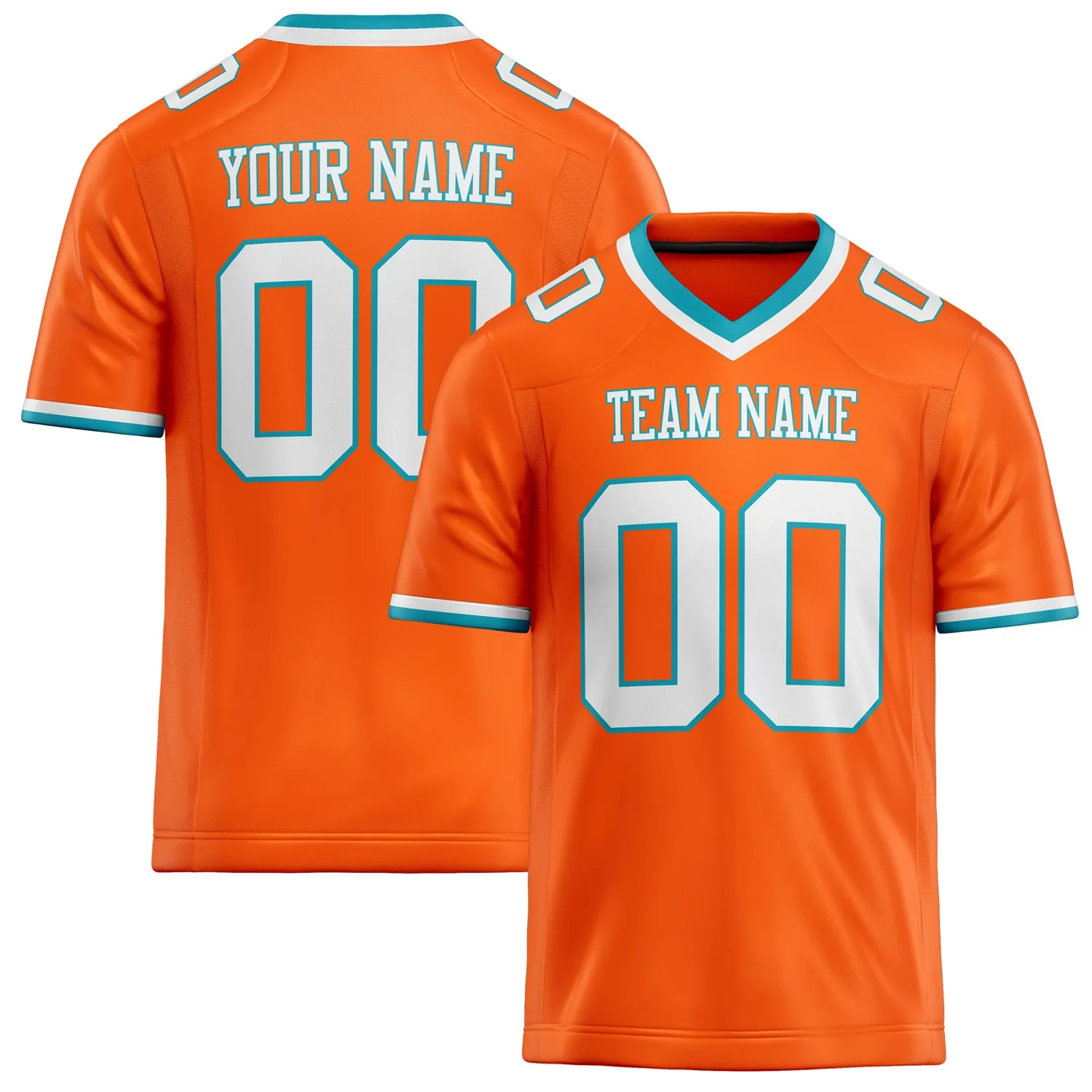 Custom Orange White Solid Colour Football Jersey sold by Tailorly