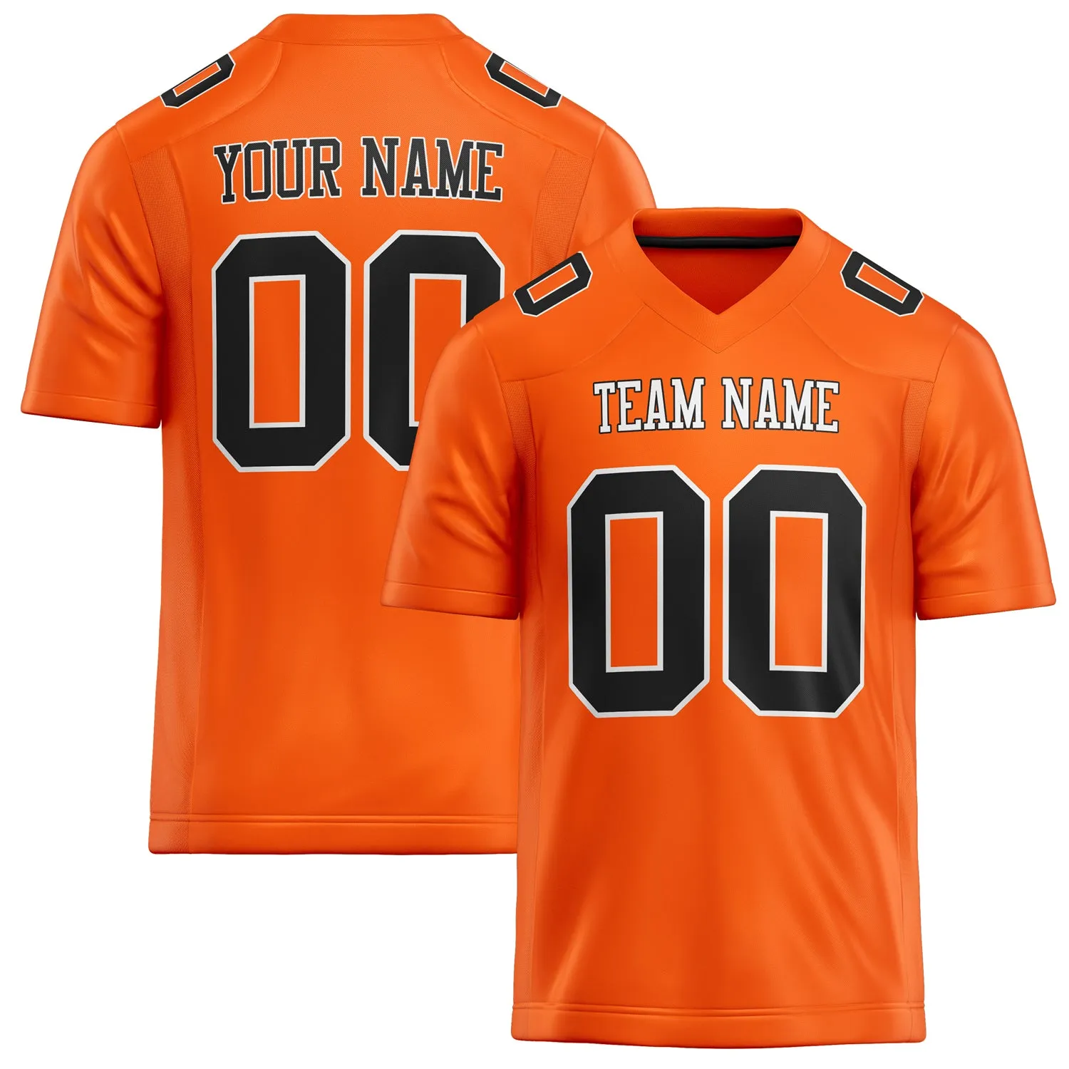 Custom Orange Black Solid Colour Football Jersey sold by Tailorly
