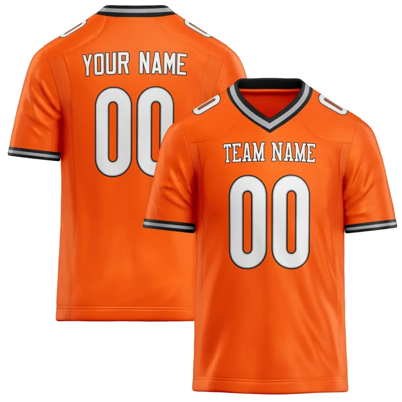 Custom Orange White Solid Colour Football Jersey sold by Tailorly