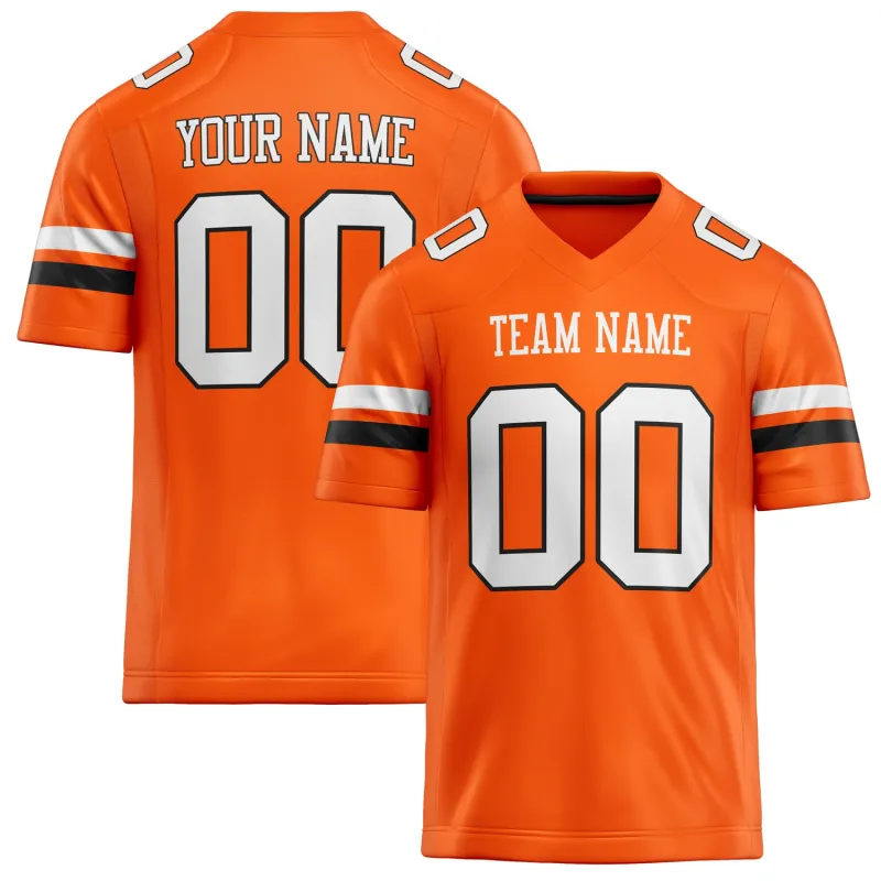 Custom Orange White Solid Colour Football Jersey sold by Tailorly