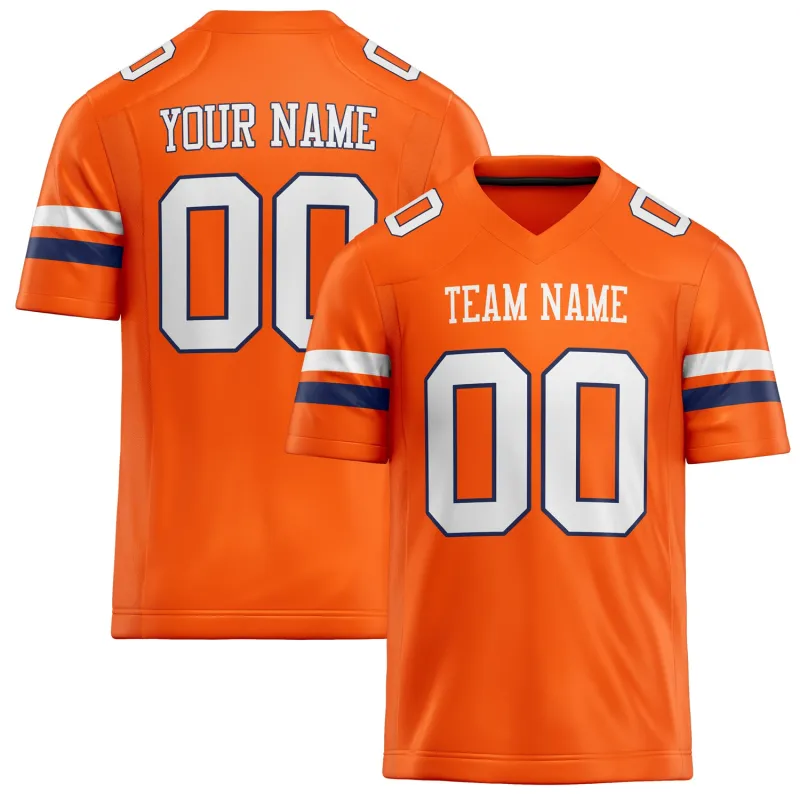 Custom Orange White Solid Colour Football Jersey sold by Tailorly