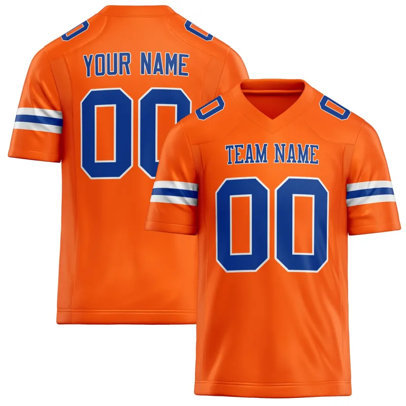 Custom Orange royal Solid Colour Football Jersey sold by Tailorly