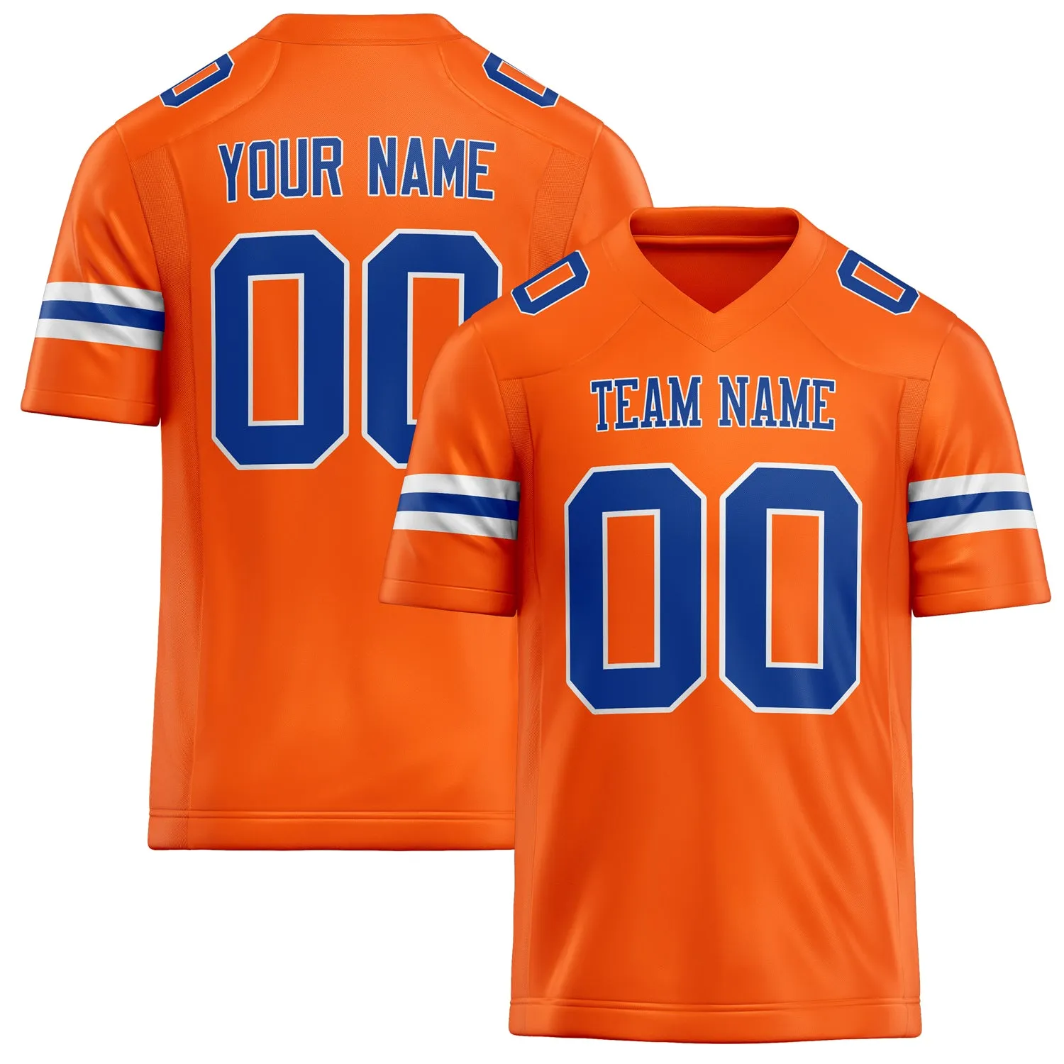 Custom Orange royal Solid Colour Football Jersey sold by Tailorly