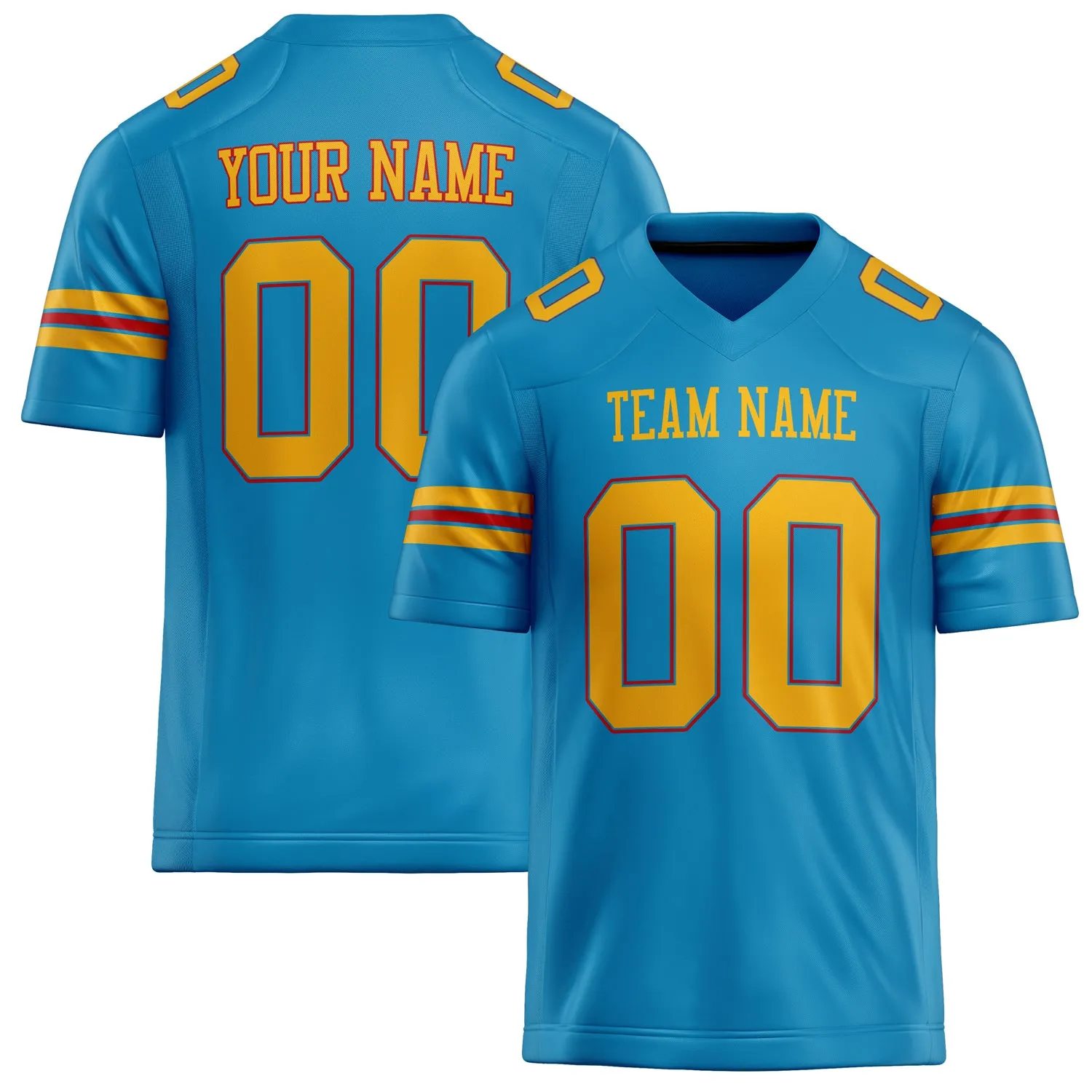 Custom Panther Blue gold Solid Colour Football Jersey sold by Tailorly