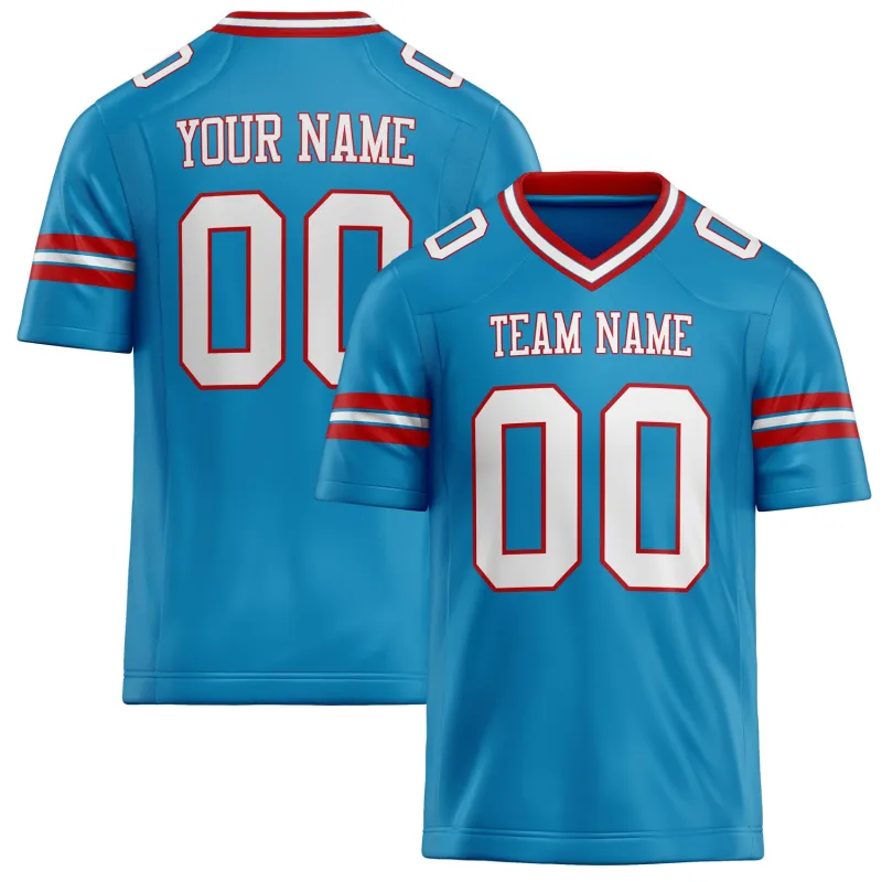 Custom Panther Blue White Solid Colour Football Jersey sold by Tailorly