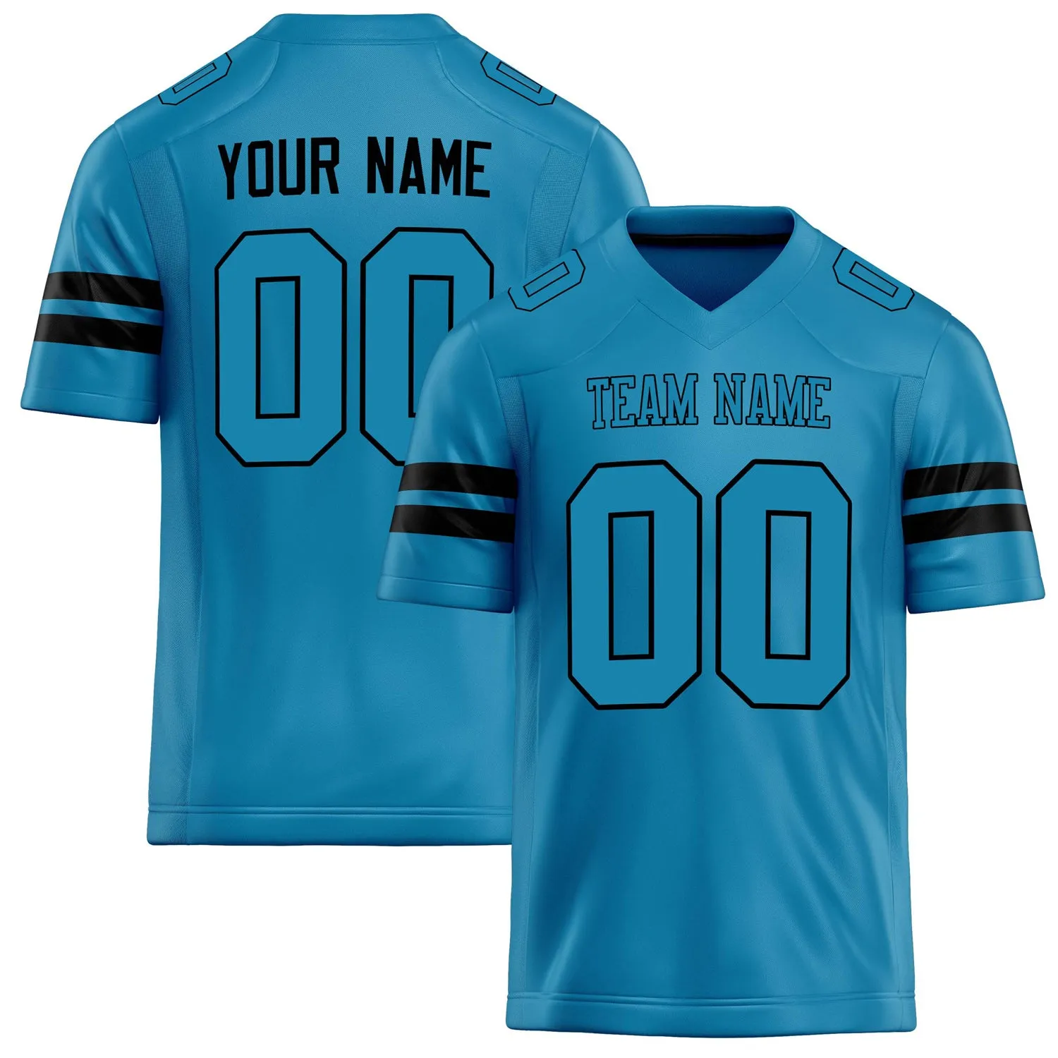 Custom Panther Blue Black Solid Colour Football Jersey sold by Tailorly