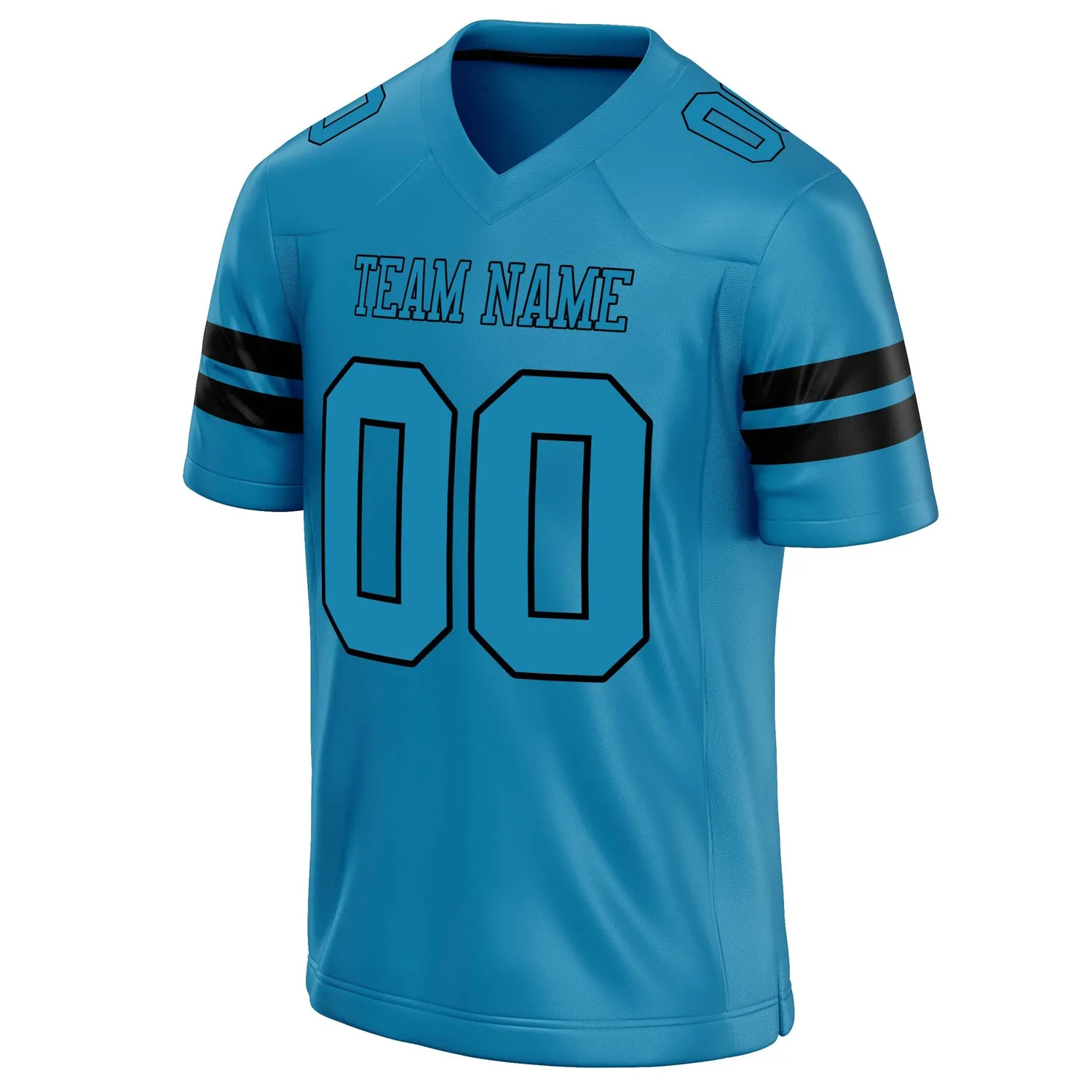 Custom Panther Blue Black Solid Colour Football Jersey sold by Tailorly product image thumbnail 3
