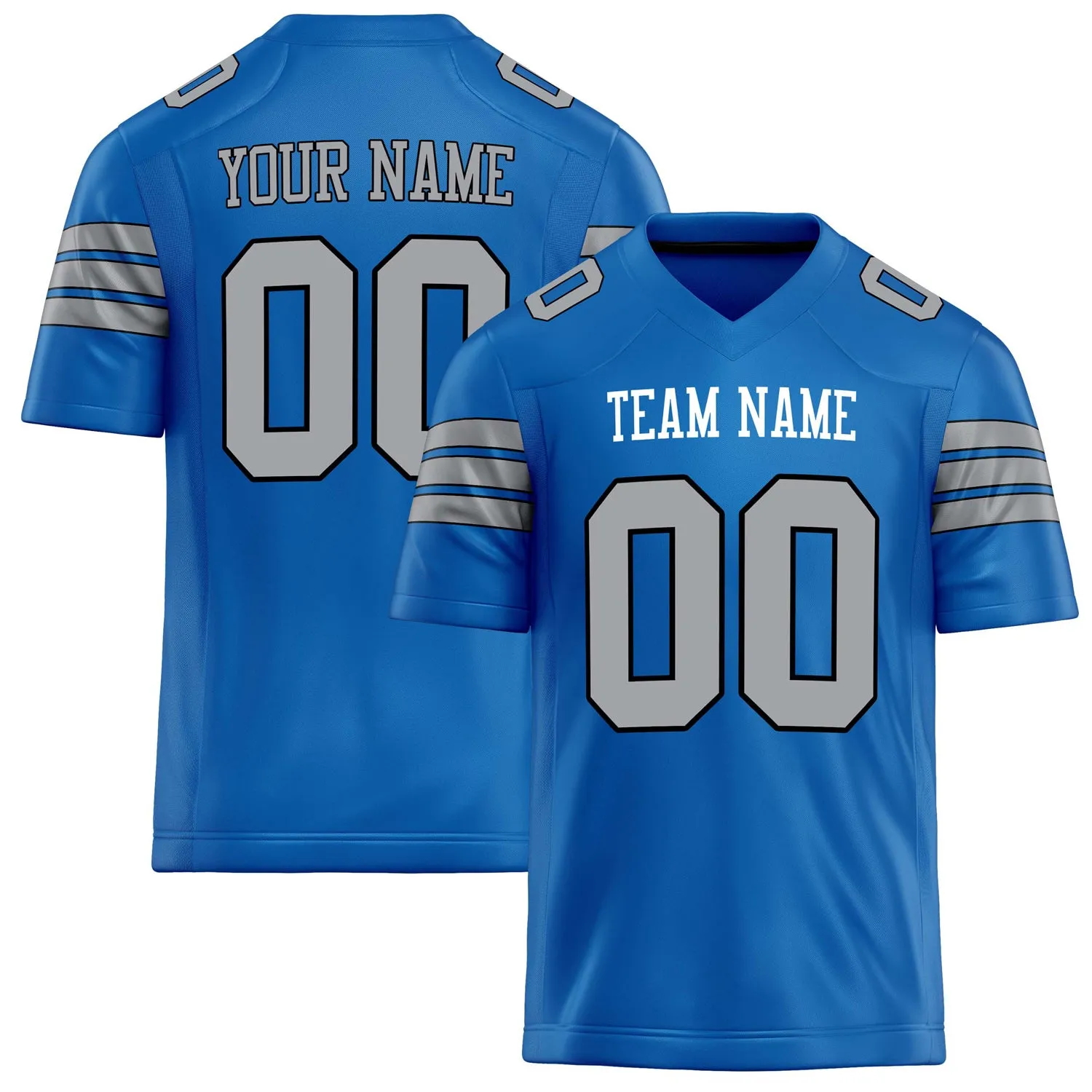 Custom Panther Blue gray Solid Colour Football Jersey sold by Tailorly