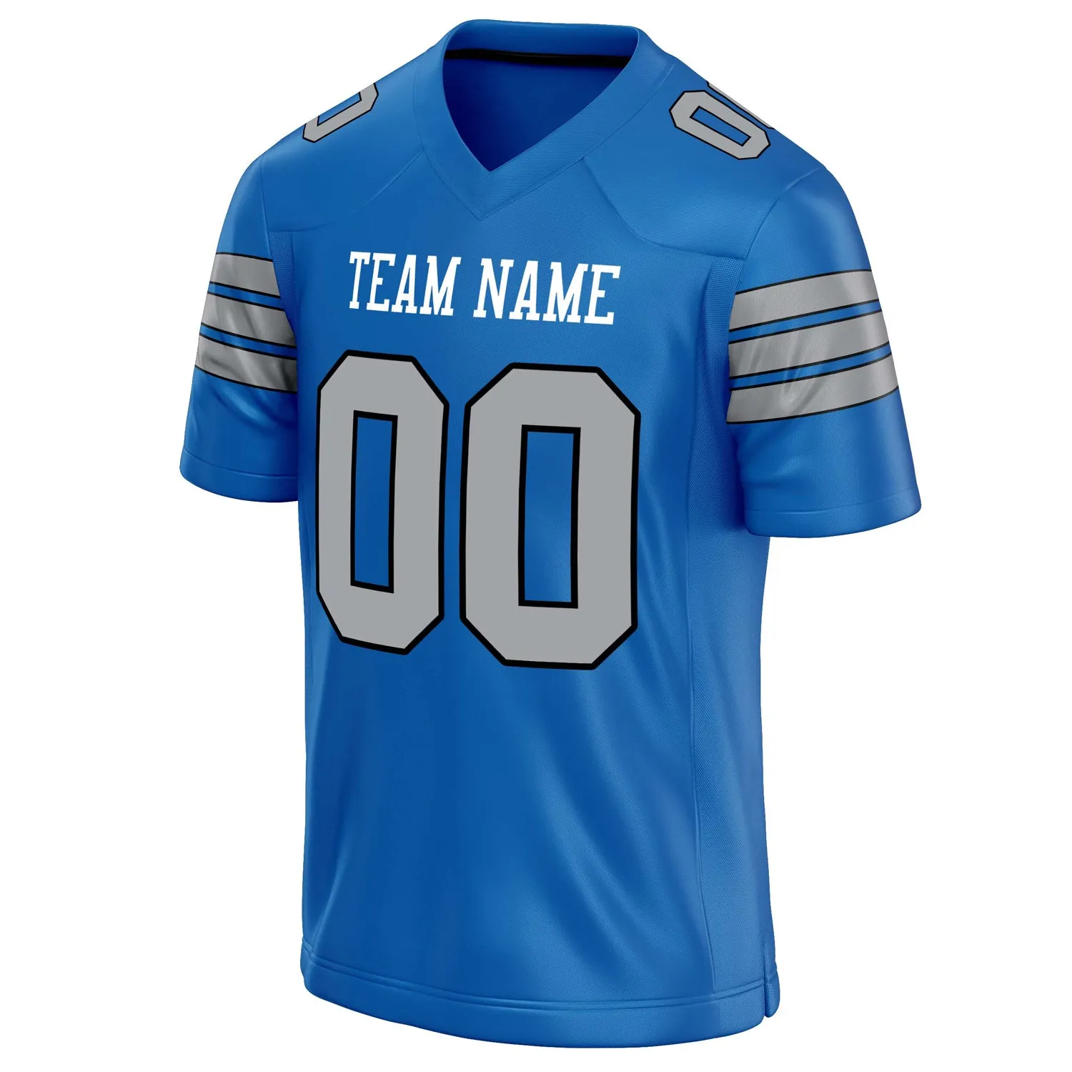 Custom Panther Blue gray Solid Colour Football Jersey sold by Tailorly product image thumbnail 3