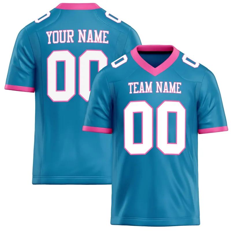 Custom Panther Blue White Solid Colour Football Jersey sold by Tailorly