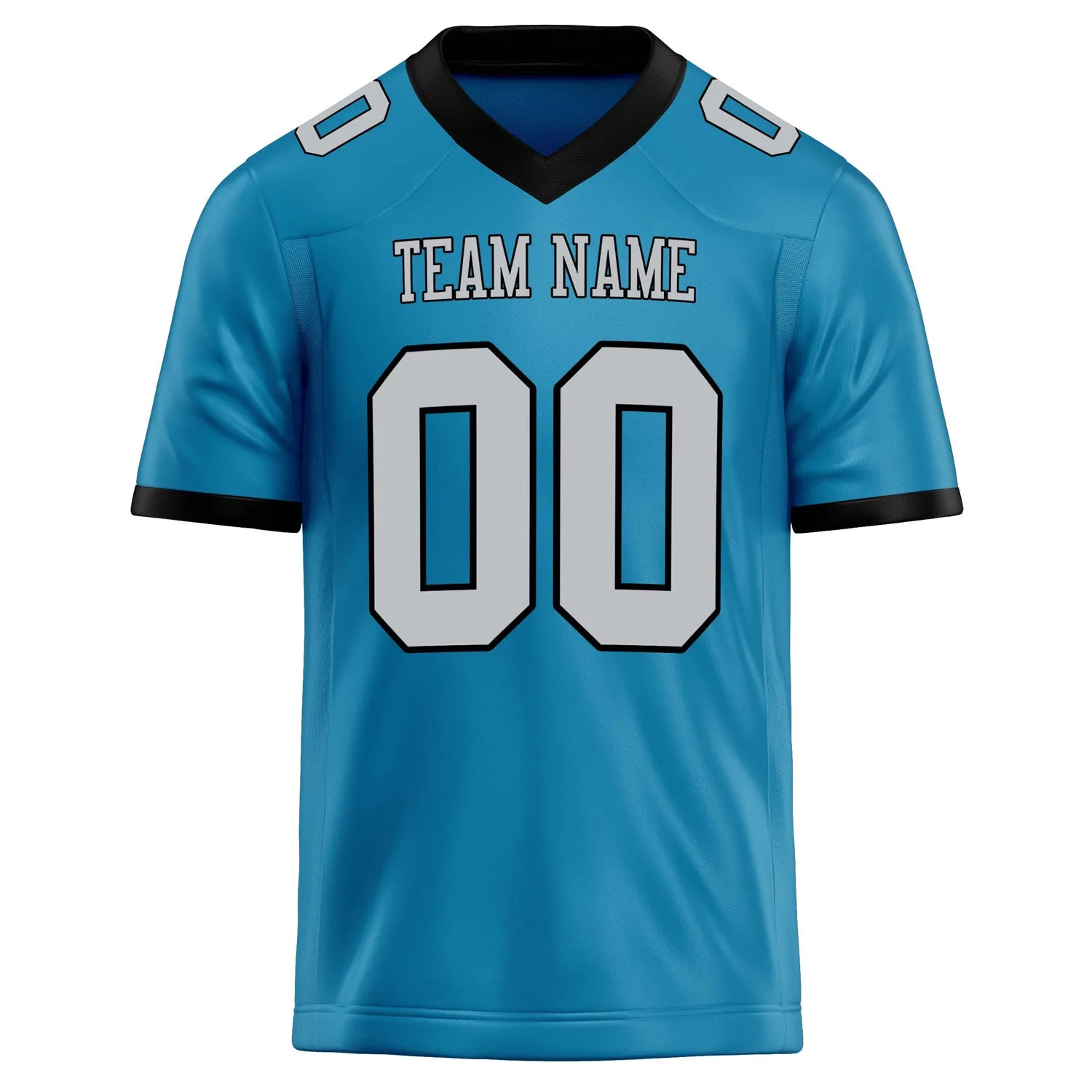 Custom Panther Blue gray Solid Colour Football Jersey sold by Tailorly product image thumbnail 2