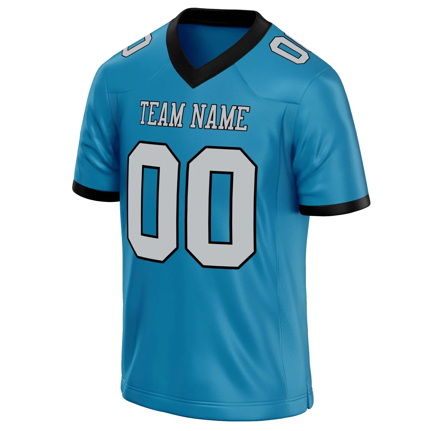 Custom Panther Blue gray Solid Colour Football Jersey sold by Tailorly product image thumbnail 3
