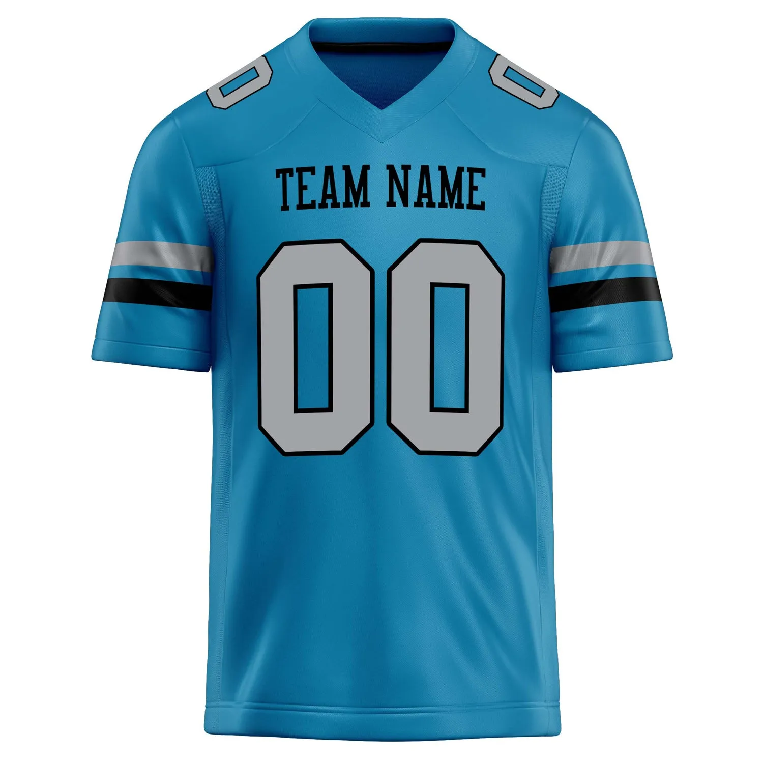 Custom Panther Blue gray Solid Colour Football Jersey sold by Tailorly product image thumbnail 2