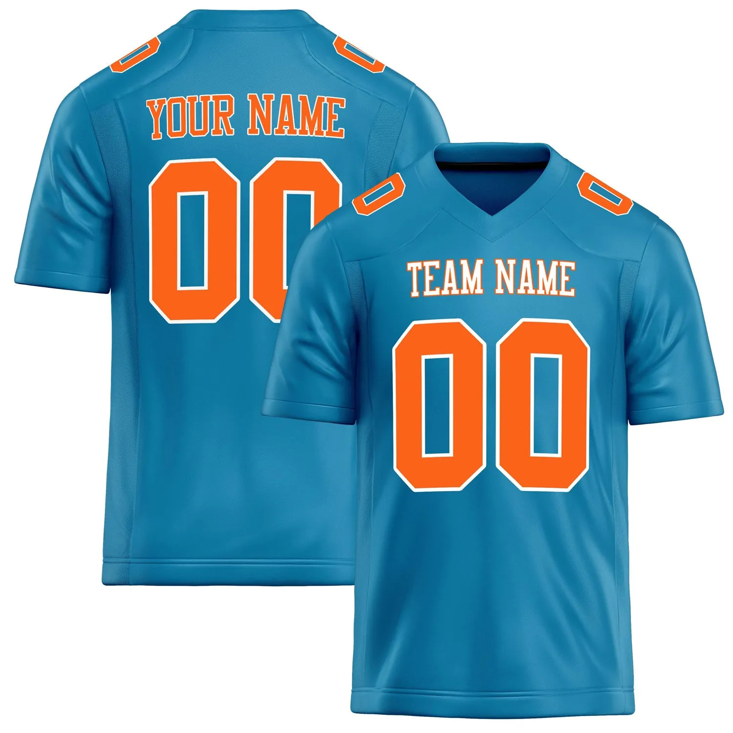 Custom Panther Blue orange Solid Colour Football Jersey sold by Tailorly