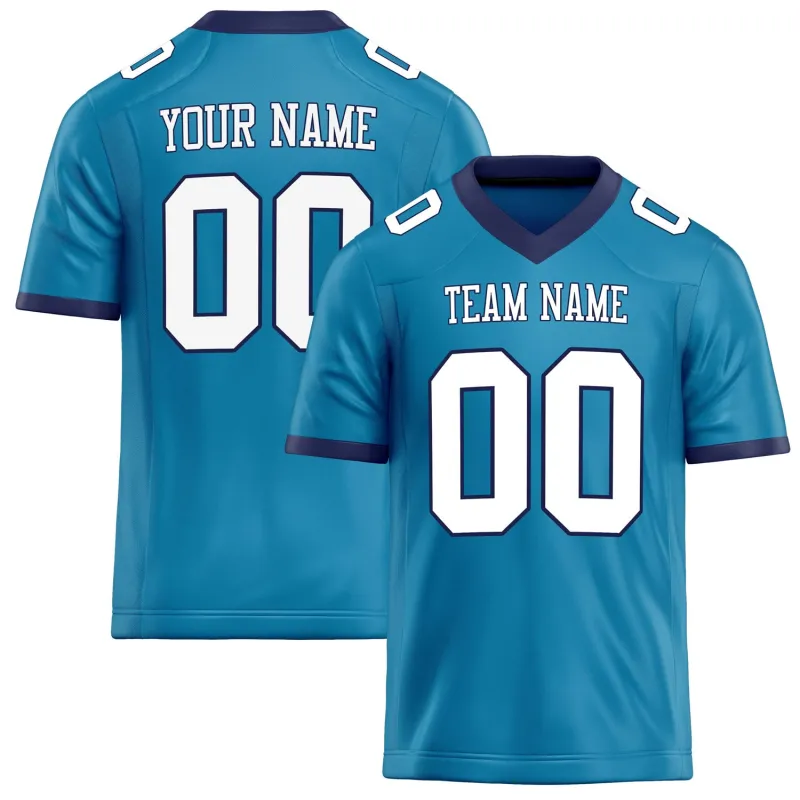 Custom Panther Blue White Solid Colour Football Jersey sold by Tailorly