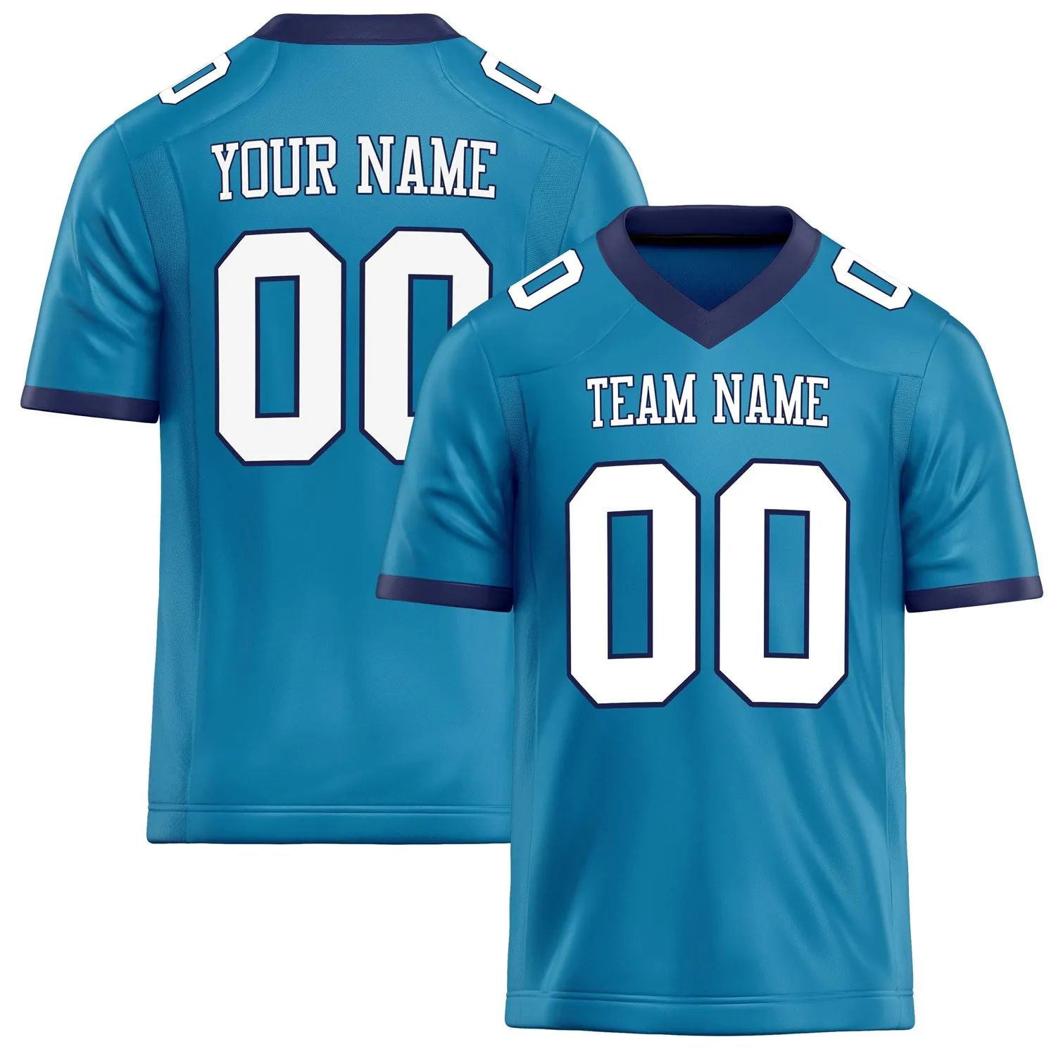 Custom Panther Blue White Solid Colour Football Jersey sold by Tailorly