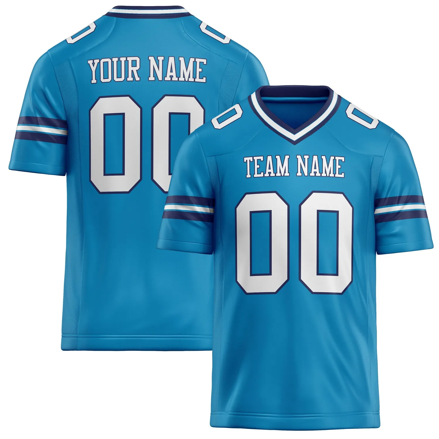 Custom Panther Blue White Solid Colour Football Jersey sold by Tailorly