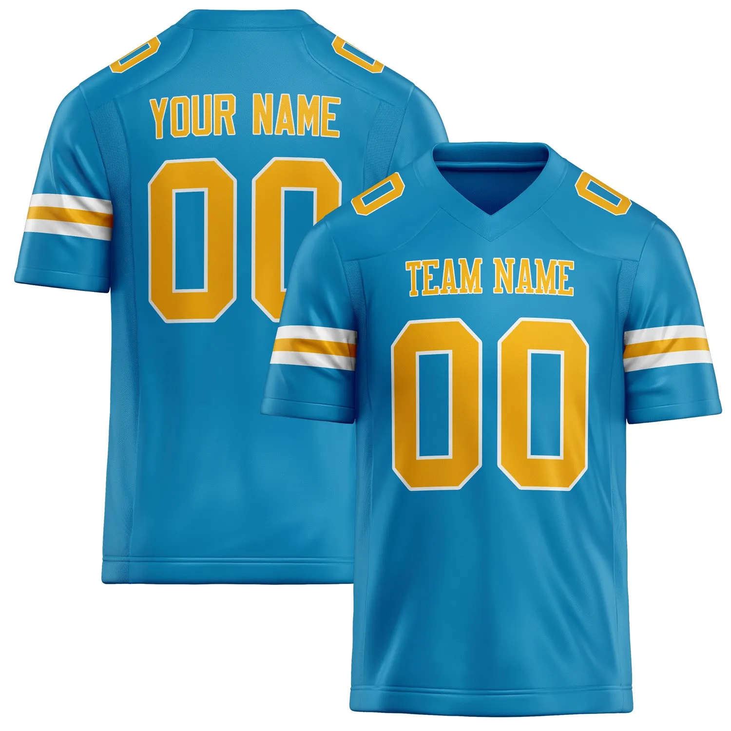 Custom Panther Blue gold Solid Colour Football Jersey sold by Tailorly