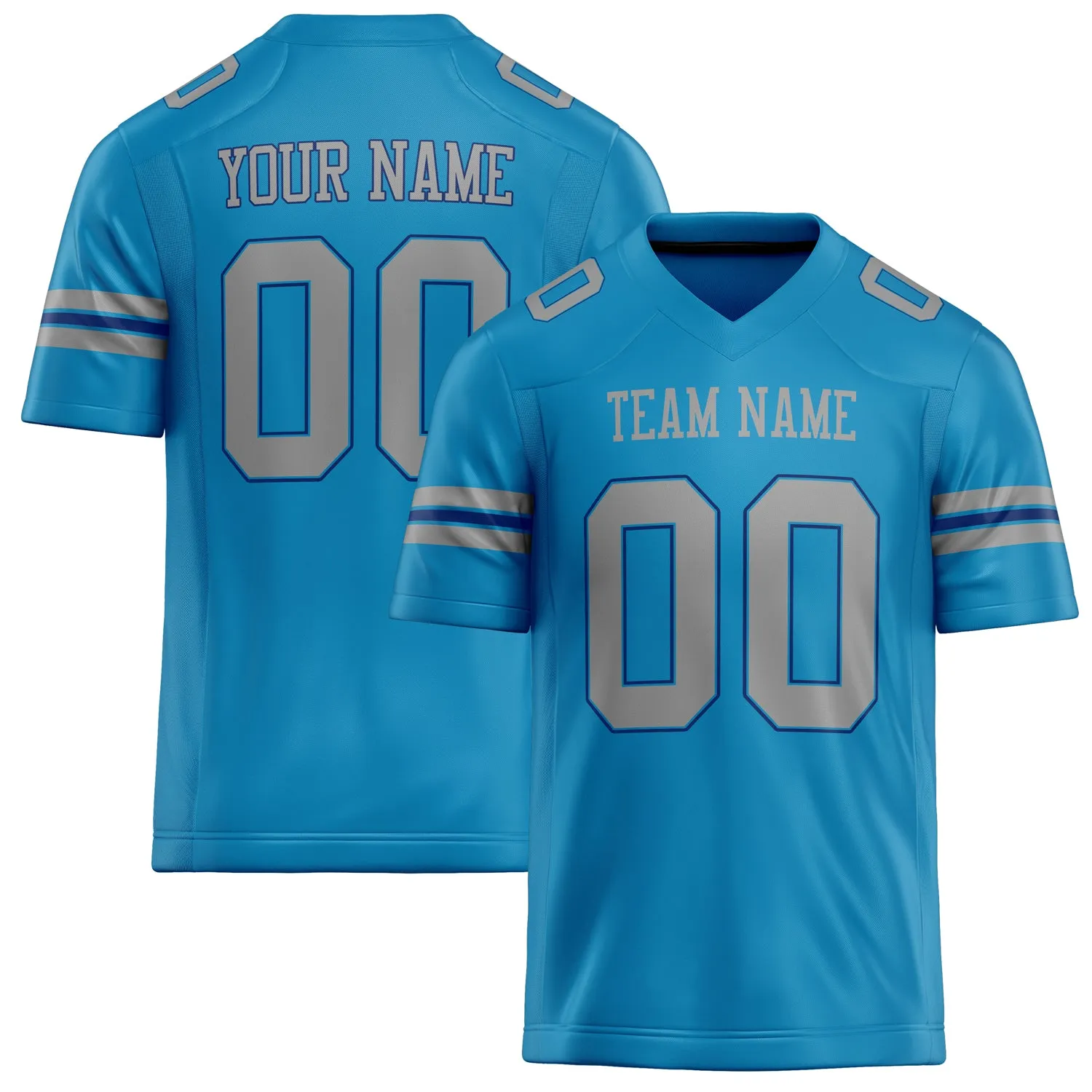 Custom Panther Blue gray Solid Colour Football Jersey sold by Tailorly