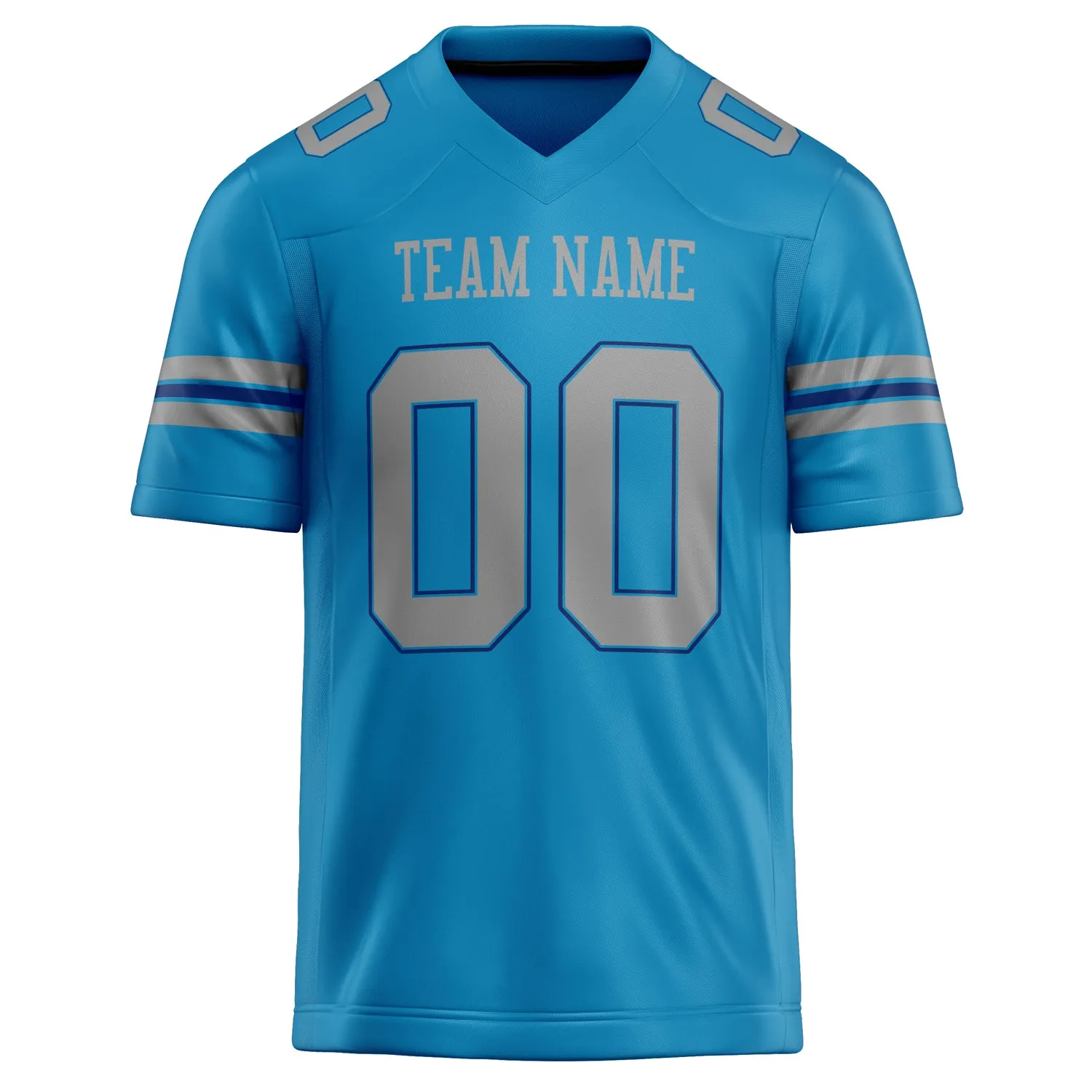 Custom Panther Blue gray Solid Colour Football Jersey sold by Tailorly product image thumbnail 2
